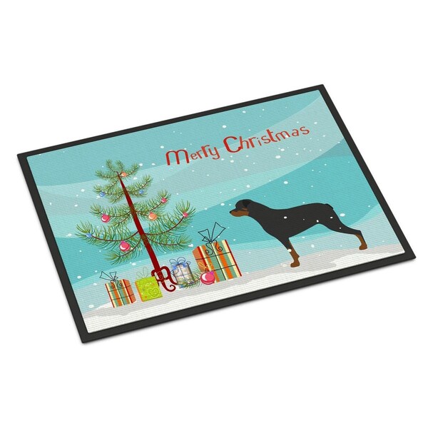 Carolines Treasures Rottweiler Merry Christmas Tree Indoor or Outdoor Mat, 24 x 36 CA66417 - main